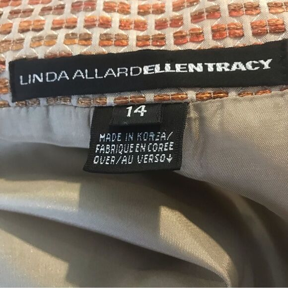 Linda Allard for Ellen Tracy Blazer Women’s Size 14 Peach Open Front Long Sleeve - Picture 9 of 9
